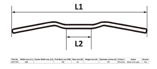 Handlebar chrome 1 - 7/8",