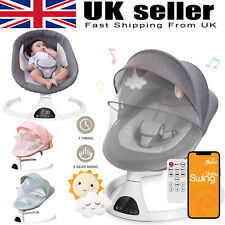 Bluetooth Electric Baby Swing Infant Cradle Bouncer Rocker Chair Music Remote UK