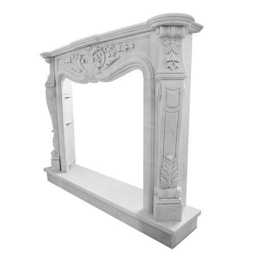 Carrara marble fireplace with - marble,