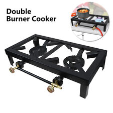Cast Iron Propane LPG Gas Double Burner Boiling Ring Catering Stove Camping UK