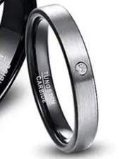 Nuncad 6mm Silver Wedding Engagement Ring Tungsten Carbide Size S