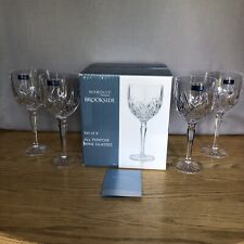 8.5” Crystal Waterford Marquis Brookside NIB 4 All Purpose Wine Glasses Box Set