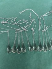 9 Clear Glass Chandelier Droplets Icicle Christmas Tree Hanging Suncatchers.