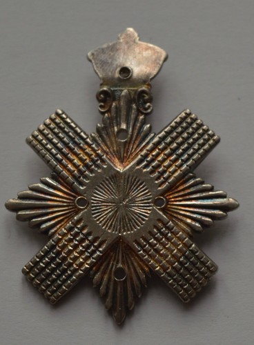 Star sterling silver fob medal - silver,