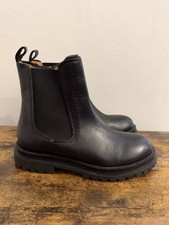 Zara Black Real Leather Kids Short Boots Size UK 13 EU 32