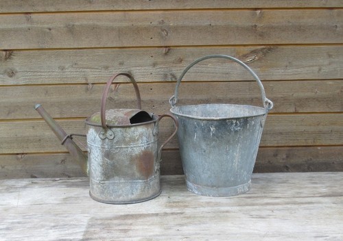Vintage small galvanised metal