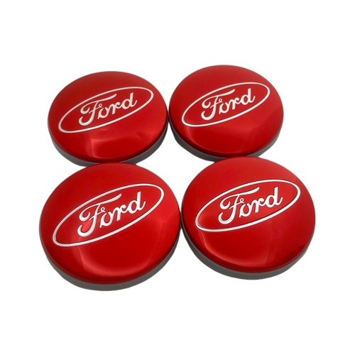 Red wheel center caps - red, 54mm