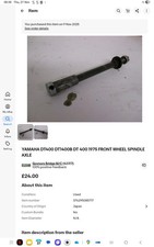 YAMAHA DT400 DT1400B DT 400 1975 FRONT WHEEL SPINDLE AXLE