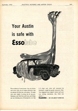 Essolubo oil hand carrying Austin A50 1955 Advert Wolf Bridges Black & Decker A