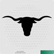 Longhorn Cow, Cattle Head Silhouette - Cool Car, Van, Lorry Sticker Decal