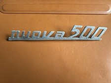 Original Genuine FIAT 500 Nuova 500 REAR BONNET BOOT METAL CHROME BADGE