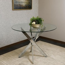 Round glass dining - dining, table