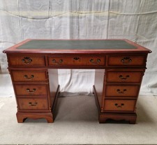 Ashmore - Executive Desk With Real Leather Inlay - Mahogany. Captains Desk