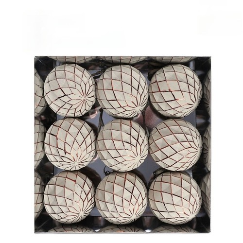 Cream 10cm christmas ball - cream,
