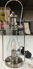 Horse Lantern Nickel Table Lamp Satin Nickel. PAT TESTED