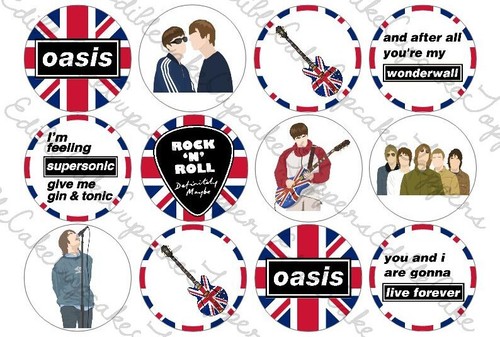 Oasis inspired cupcake toppers - oasis,