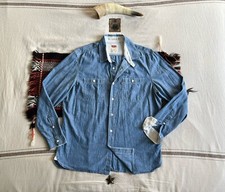 Levi’s Chambray Shirt XL US Navy Deck Tab Collar Triple Stitch Seams 2013 LNWOT