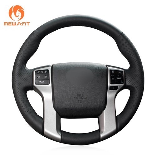 Black leather steering wheel - steering,