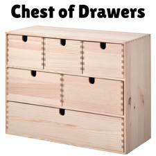 MOPPE 6 Mini Chest of Drawers Solid Birch Wooden Shelf Cabinet Drawer 42x18x32cm