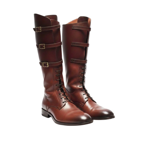 Handmade brown leather - brown, riding