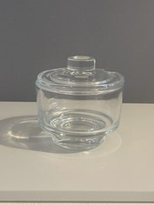 Vintage Mid Century Joe Colombo Italy Stacking Glass Sugar Bowl. Finial On Lid