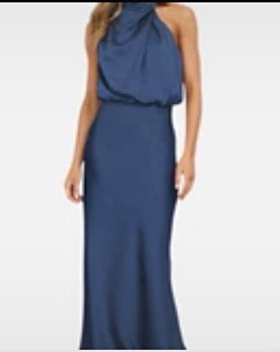 Navy blue satin - navy, high