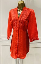 Wallis Orange Linen Tunic