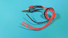 Point Motor Switch. Pre-Soldered to 6 inches of wire. Mini Toggle Centre Biased.
