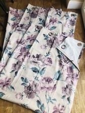 Curtains lilac blossom rose peony pair cottage core  ,Width 63" each by 72" drop