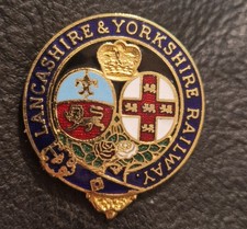 LARGER SIZED LANCASHIRE & YORKSHIRE RAILWAY CREST NUMBERED ENAMEL PIN BADGE