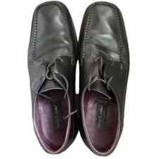 Loake Shoes Mens Size 9 Black Leather Formal Lace Up (Slight Wear To Heel)