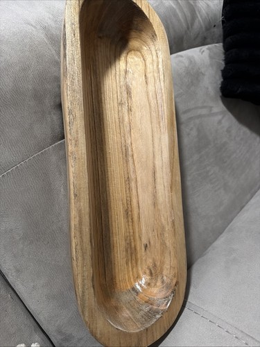 Long wood dough bowl - 17.5”,