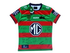 Signed 2025 South Sydney Rabbitohs NRL Rugby League Football Jersey - Proof COA
