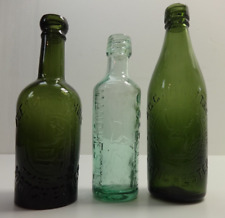 Antique Bottles MANCHESTER Trio Embossed Fletcher Holt Spellman Garnett Co