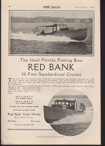 1924 red bank motorboat - red,
