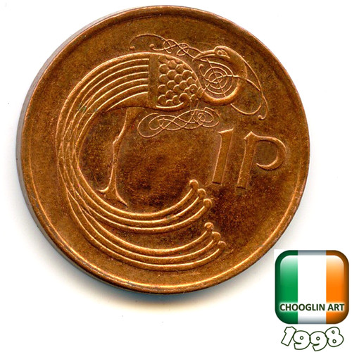 Irish 1998 penny coin - an,