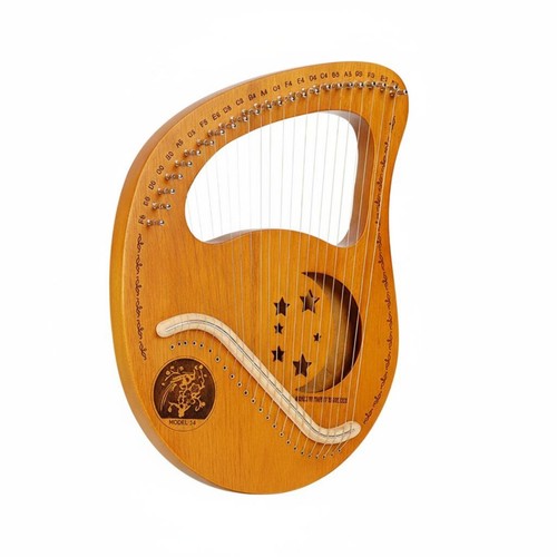 Wooden lyre harp warm - wooden, and