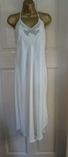 VINTAGE STYLE HONEYMOON CREAM PURE SILK MIDI NIGHTDRESS PRETTY EMBROIDERY 12-14