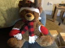 Flame Homeware Xmas Brown Teddy Bear  Soft Plush Toy