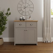 Lancaster Compact Sideboard Cupboard Cabinet Storage Display Shelves Grey