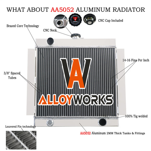 3row aluminium radiator - radiator, for