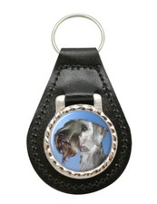 Cesky Terrier Leather Key Fob