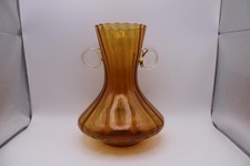 Amber Art Glass Vase Italian Blown Glass