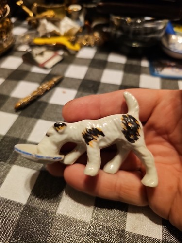 Vintage porcelain fox terrier - vintage,