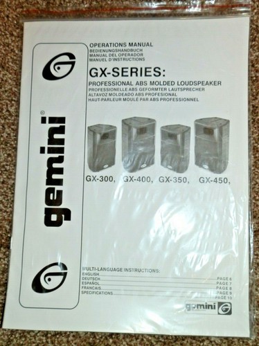 Gemini series owners manual - gx-series,