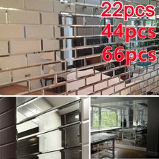 22/44/66Pcs Clear Mirror Brick