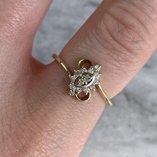 Diamond Marquise Cluster Twist Ring 9ct 375 Yellow Gold - Size N