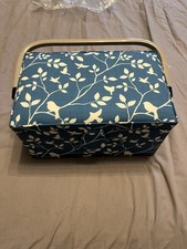 Single Medium Sewing Storage Box With Lid Blue Birds Brand New