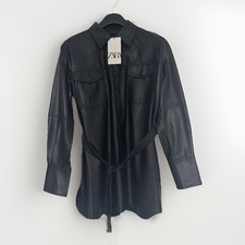 ZARA Black Shacket Jacket Faux