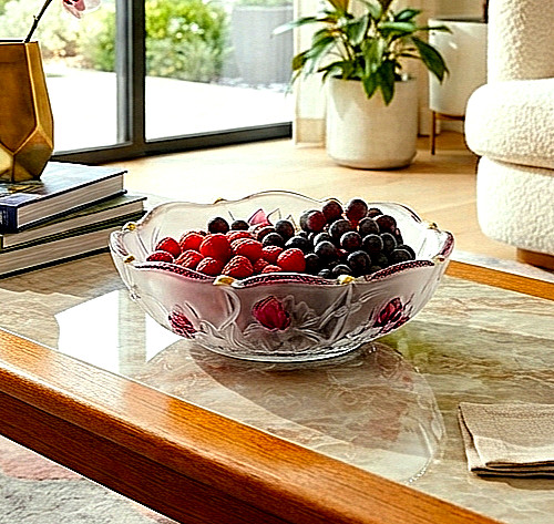 Vintage crystal fruit bowl - vintage,